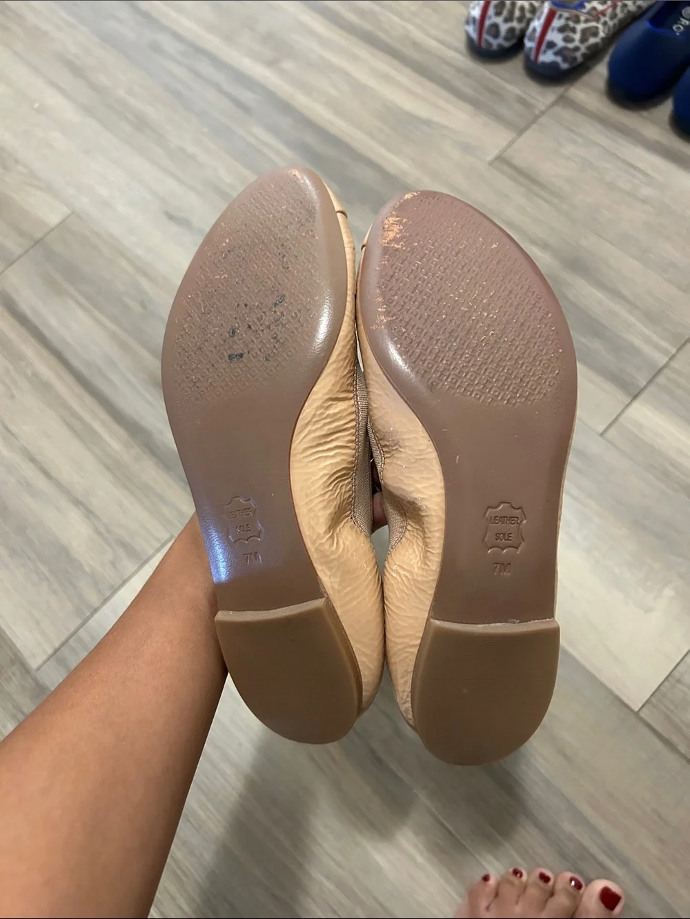 Tory Burch Blush Patent Leather Logo Ballet Flats